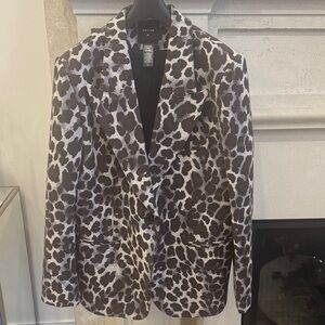 Smythe Black and White Animal Print Blazer